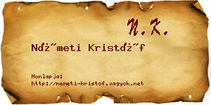 Németi Kristóf névjegykártya